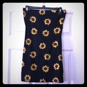 Forever 21 strapless dress sunflower 🌻 large L